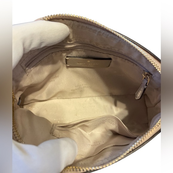 Kate Spade Tinsel Dome Crossbody Purse Rose Gold Glitter & Necklace - Picture 7 of 15